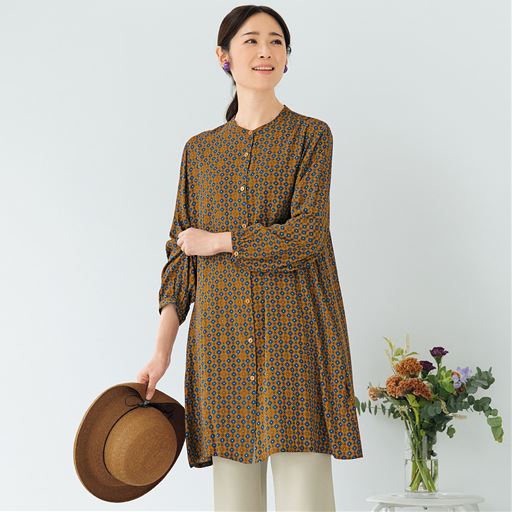 小紋柄風プリントチュニック