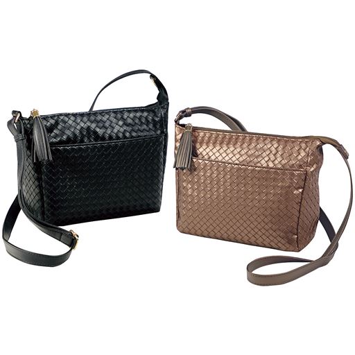 メッシュ型押しショルダーバッグ