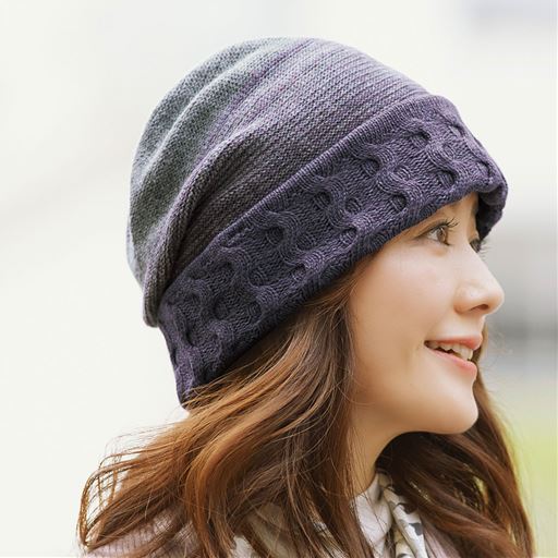 蓄熱素材のグラデーション帽子