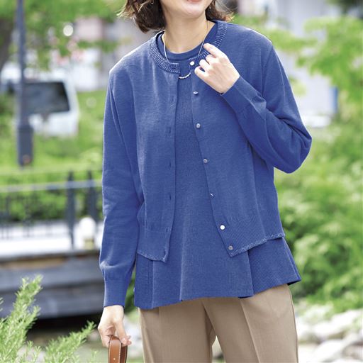 ティールブルー コーディネート例 インナーはMS-3197を着用しています