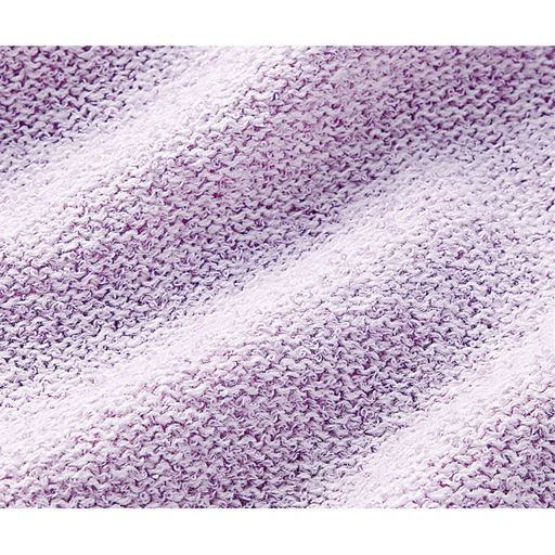 素肌が喜ぶシャリっとした心地良い肌ざわり。<br>ラベンダー糸にオフホワイト糸をミックスさせた優しい色合いです