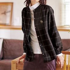 バンドカラーネルシャツ(moz)(洗濯機OK)