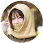 アイボリー<br>ネック部分を内側に折りこんで口元もカバー!