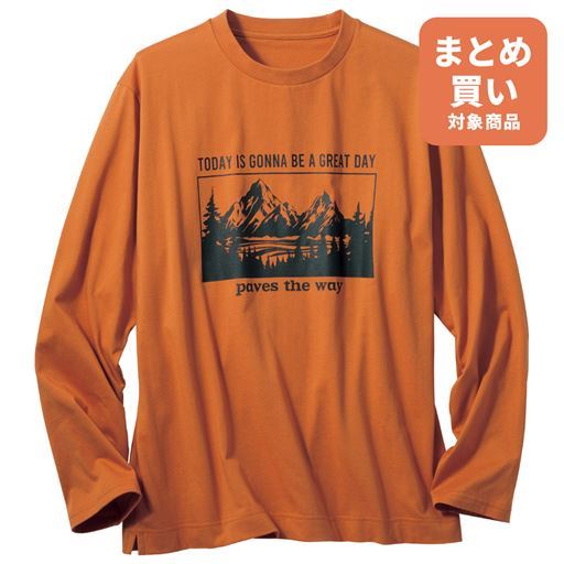 綿100%プリントTシャツ(長袖)