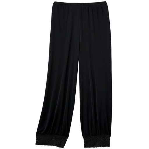 幅広ストレッチレースでアウターの裾をたくし上げたままキープして汚れを防ぎます。<br>すそ幅約18cm(サイズM-75の場合) ブラック