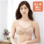 肌側はすべて綿混素材でくるんだやさしさ仕上げの「Tシャツみたいなブラ®」<br>コーラルベージュ着用例