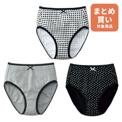 色柄たくさんショーツ(柄違い3枚組)(綿100%/身生地)