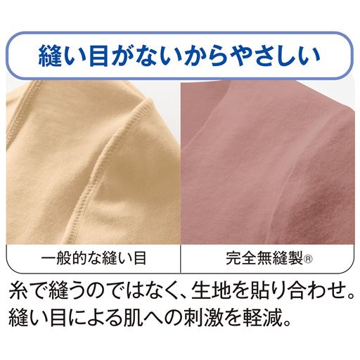 縫い目がないからやさしい(右の画像は同シリーズの品番UE-1535です)