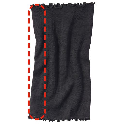 ブラック (1)脇に縫い目のない筒状生地でゴロつきにくい。