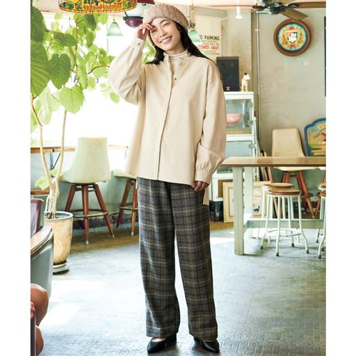 チェックB(ネイビー系) コーディネート例