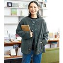 スナップボタンボアカーディガン