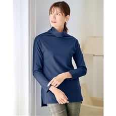 綿100%ハイネックロングTシャツ(スマートヒート&reg;ぬく綿&reg;)(吸湿発熱)
