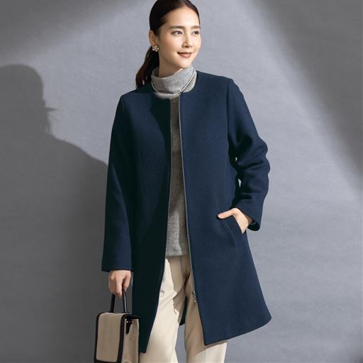 尾州ウールノーカラーコート