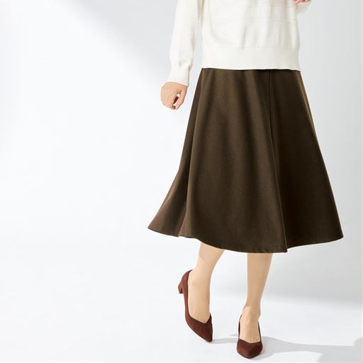 4枚はぎカットソーフレアスカート(ウエスト総ゴム・選べる2レングス・洗濯機OK)