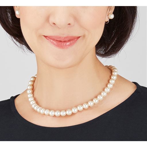 MATSUWAKA 9mm花珠調貝パール ネックレスセット