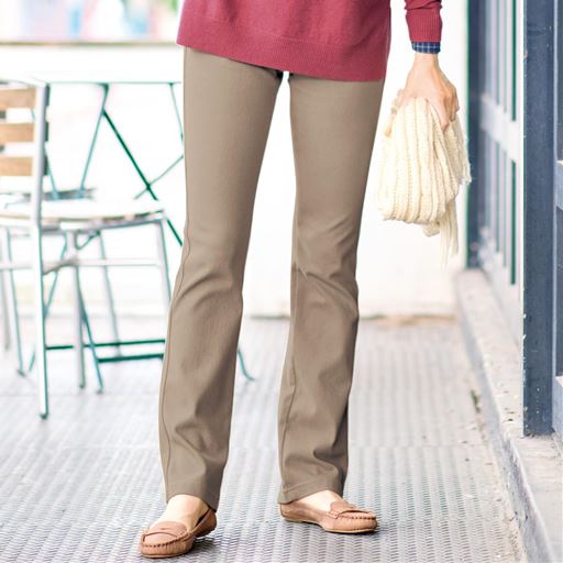 裏起毛ニットデニムストレートパンツ(スマートニットジーンズ)(全方向ストレッチ・UVカット・選べる股下4丈)