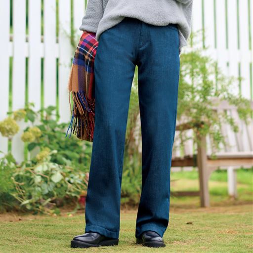 ぬくぬく裏ボアワイドデニムパンツ