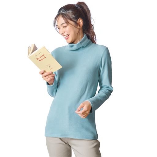 ストレッチフリース ルーズネックプルオーバー(冷え対策/あったか/洗濯機OK)