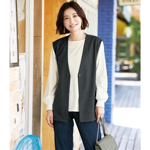 2点セット(チュニックベスト+Tシャツ)(洗濯機OK)