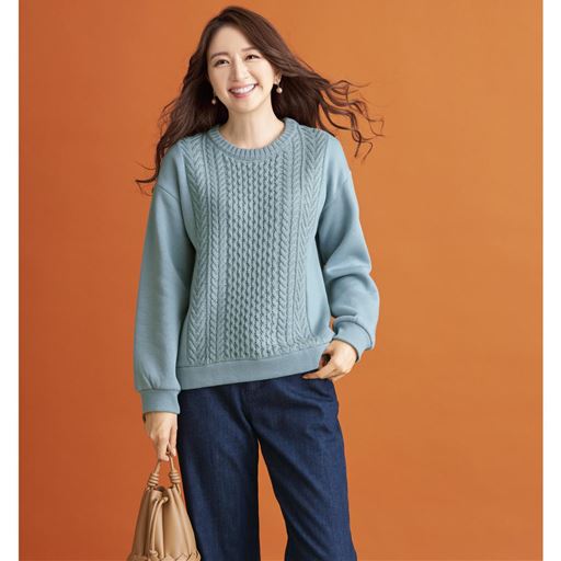 ニット切り替えプルオーバー