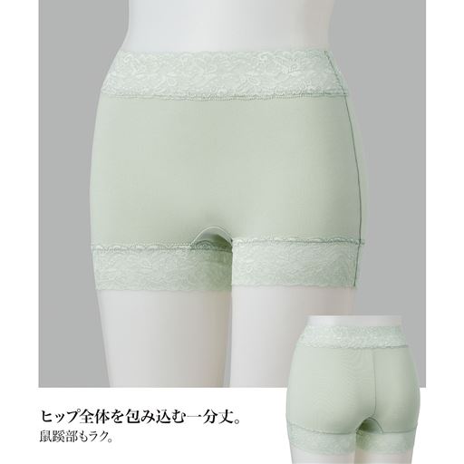 ヒップ全体を包み込む一分丈。鼠蹊部もラク。