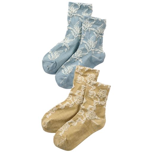 【新色】N(ブルー・カラシ) 色柄違い2足組