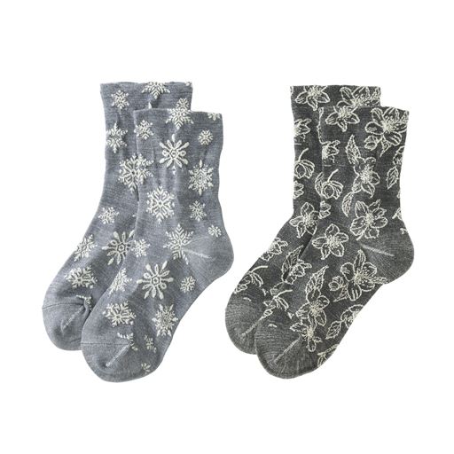 H(グレー/ブラック) 色柄違い2足組