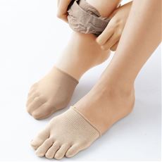 シルク混5本指ハーフソックス・同色2足組