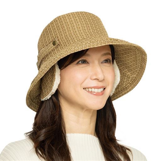 耳まであったか小顔魅せ帽子
