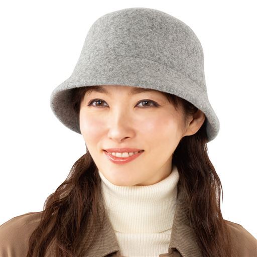 大人キレイなウールクロッシェ帽子