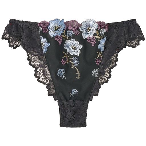 F(ブラック・タンガ)<br><br><br>※タンガとは…ヒップ部分がT字型になっているショーツで、ヒップ全体を隠さないデザインです。