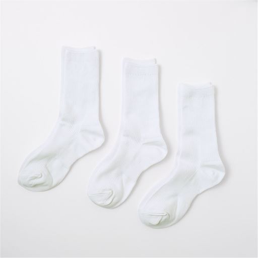 C:ホワイト(約20cm丈)【同丈3足組】