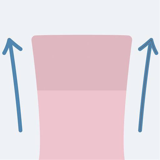 足の形にそって足首部分が広がり締めつけにくい