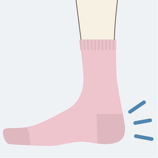 かかとをしっかり包み込んでズレにくい設計