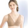 軽やかなノンワイヤーでらくちんフルカップブラ <br>ローズベージュ着用例