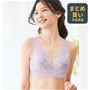 術後のバストをいたわるブレストケアブラ<br>ペールライラック着用例