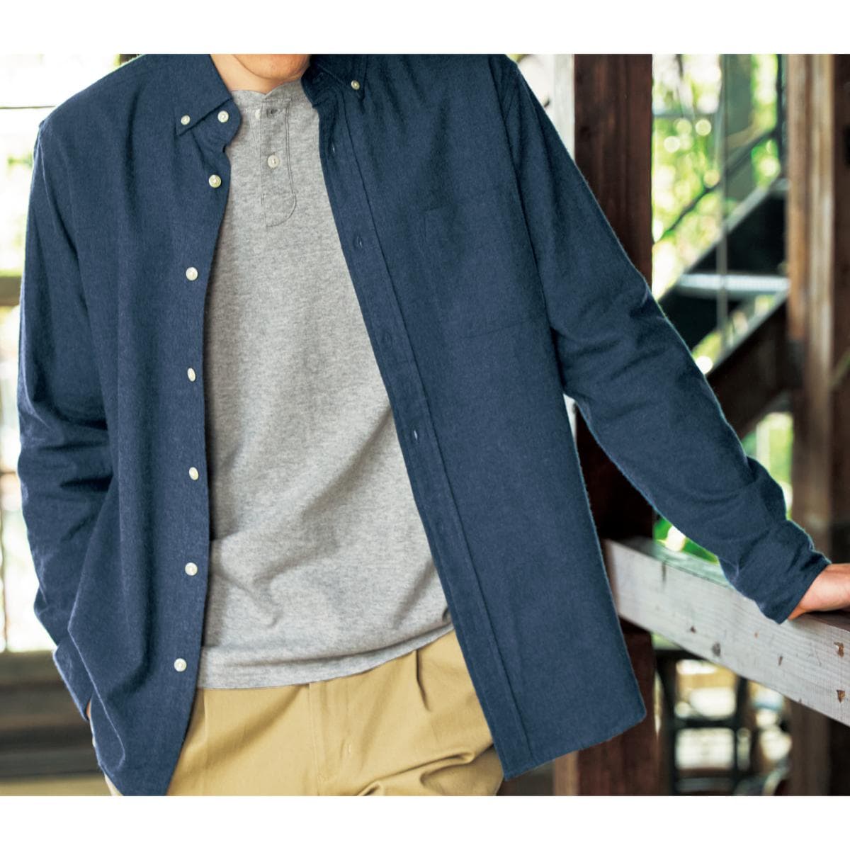 綿100%ソフトフランネルシャツ(無地) - ファッション通販ならセシール