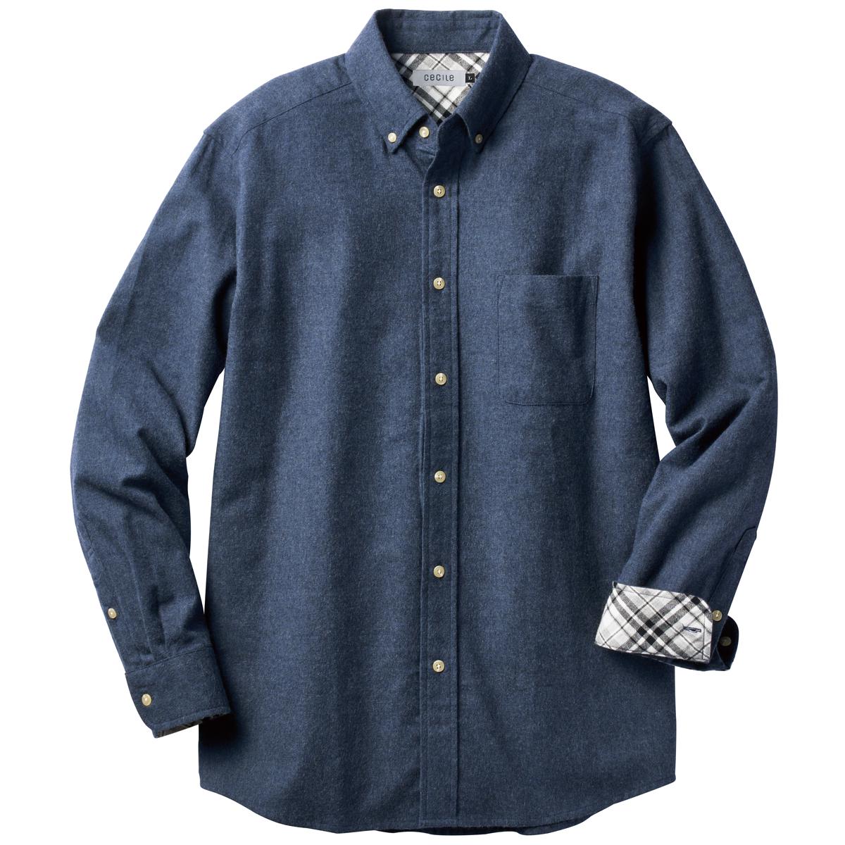 綿100%ソフトフランネルシャツ(無地) - ファッション通販ならセシール