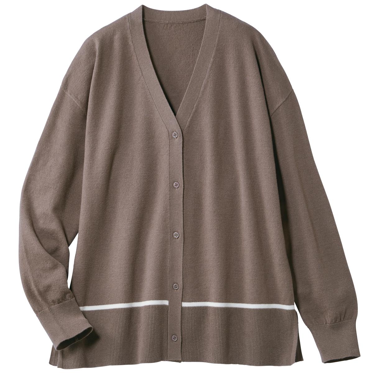 タンブルドライニットカーディガン(洗濯機・乾燥機OK) - ファッション