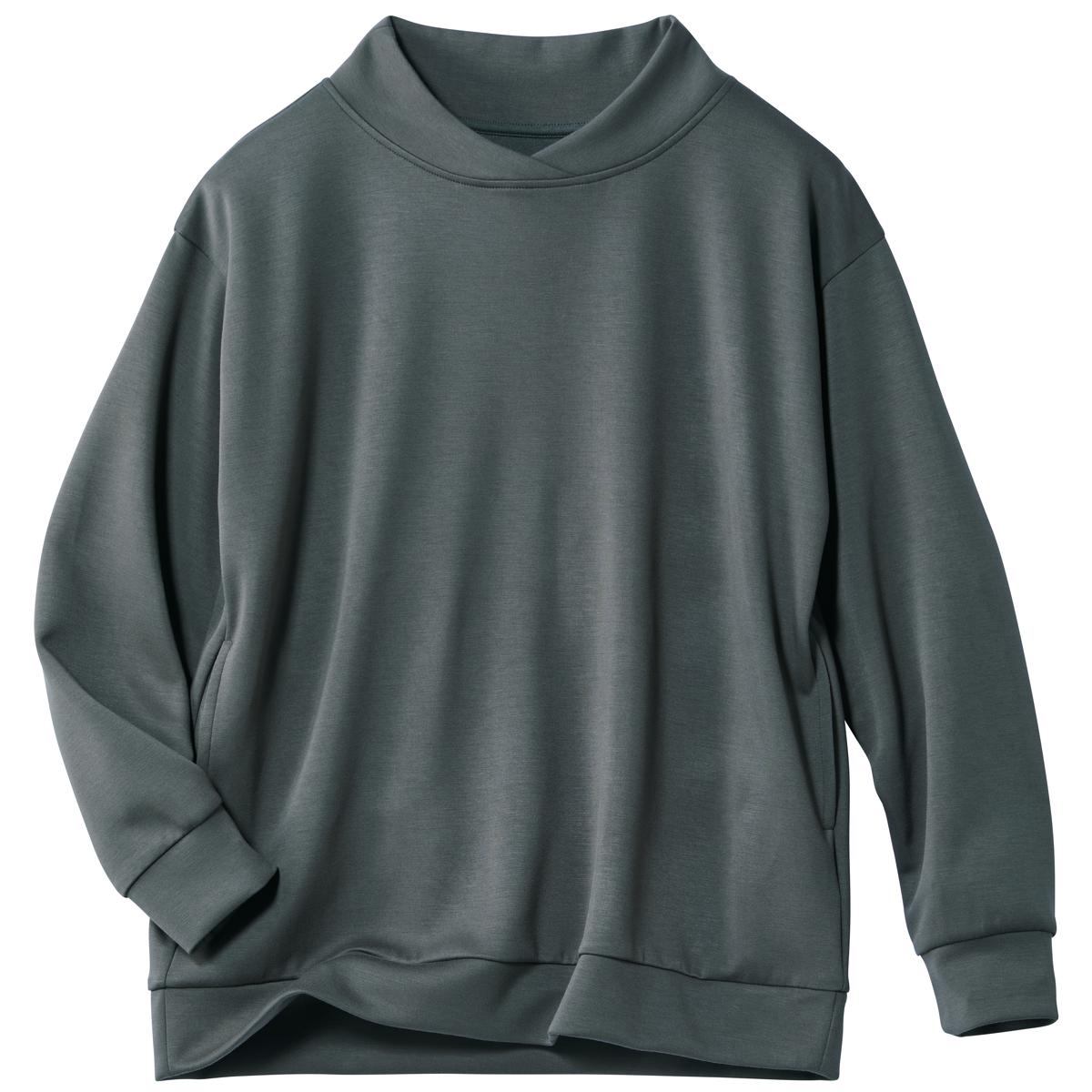 ダンボールニット重ね衿プルオーバー(両脇ポケット・洗濯機OK