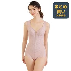 ファスナー付きで着やすい綿混素材のボディスーツ(ミディアムタイプ・ソフトワイヤー入り)