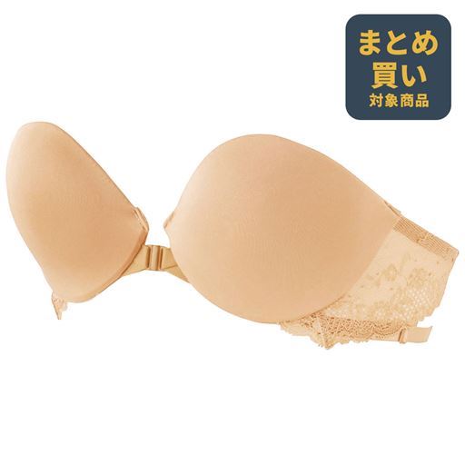 ずれにくいストラップレスブラ(スマートメイク)(ワイヤー入り・1/2モールドカップ)