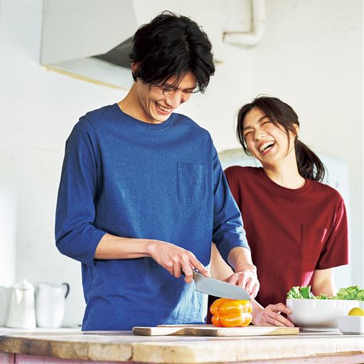 (左)アッシュブルー<br>コーディネート例