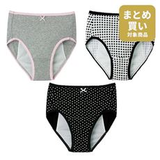 サニタリーショーツ(3枚組)(色柄たくさん)(綿100%/身生地)(普通～多い日、多い日～夜用)