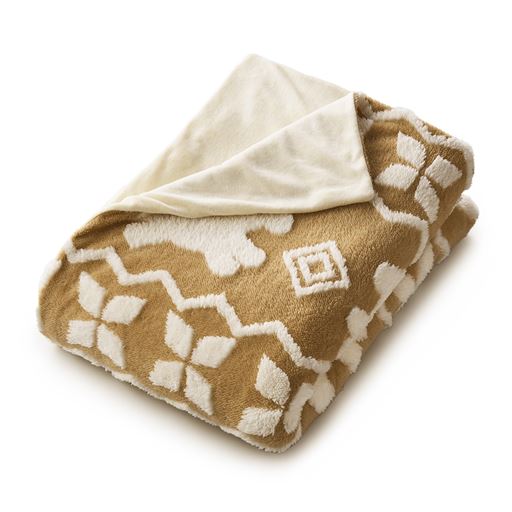 ベージュ(犬柄)<br>たたんだ状態