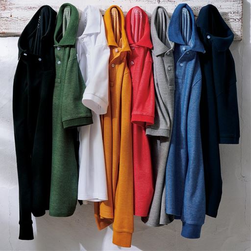 (左から)ブラック、ディープグリーン、ホワイト、キャメル系、レッド系、ミディアムグレー、シャドーブルー、ダークネイビー<br>※JK-271半袖ポロシャツと共通色