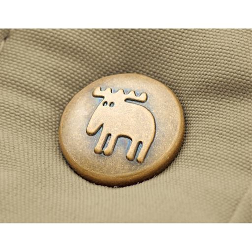 スナップボタンにさりげなくあしらわれたエルクが可愛い。