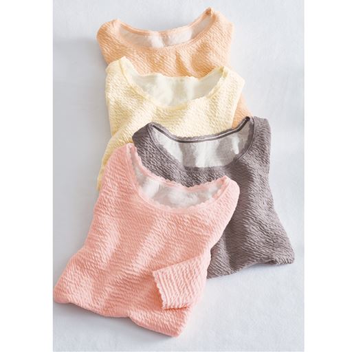 (上から)ピーチベージュ、アイボリホワイト、ローズグレー、スカロップシェル※画像は同シリーズのUE-1769です。