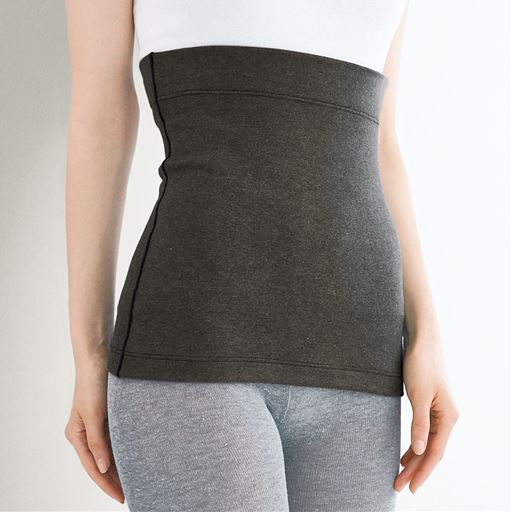 ダークグレー (1)ゴム不使用 お腹の上でやさしくフィット。(2)チラ見えしてもOK!! アウター見えする縫製にこだわりました。