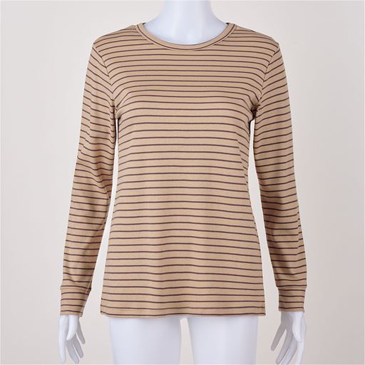 ボーダーA(ベージュ×チャコールブラウン)